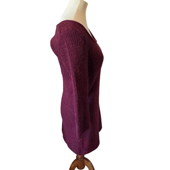 Moth Anthropologie Alpaca Blend Sweater Dress Size Medium Burgundy - Picture 2 of 4